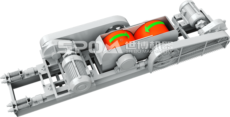 對輥破碎制砂機結構原理圖